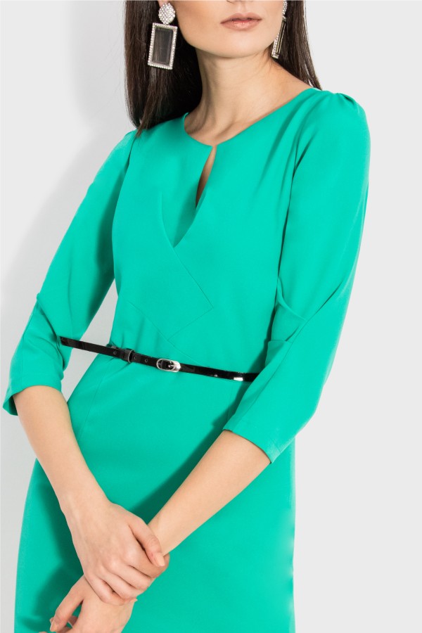 Rochie casual-office R 114 verde