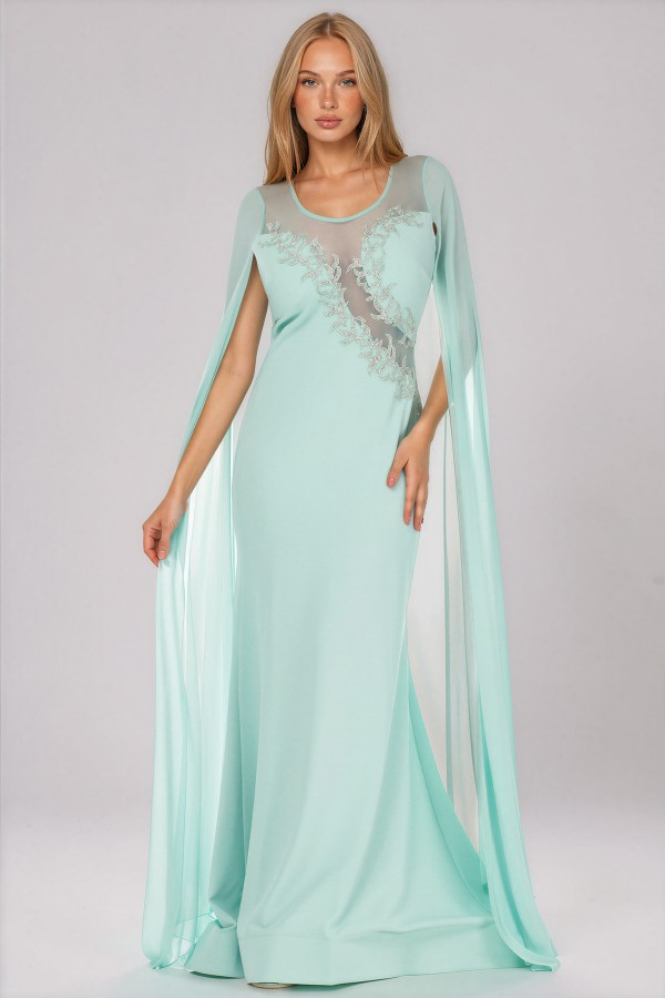 Rochie de ocazie R 67057 turcoaz