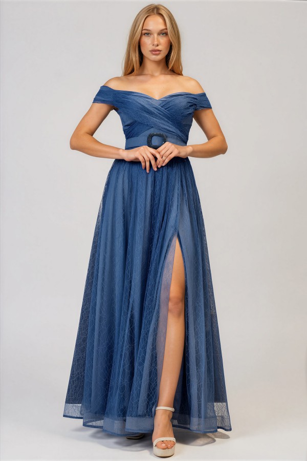 Rochie eleganta lunga Angela albastru