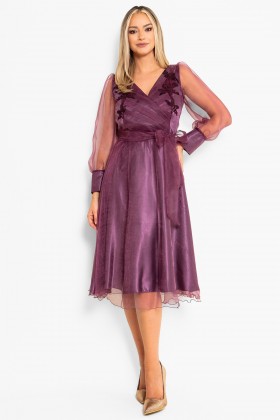 Rochie eleganta din organza Adela mov